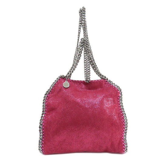Stella McCartney Handbag Polyester, Lame pink Falabella 2WAY Women Used Authentic
