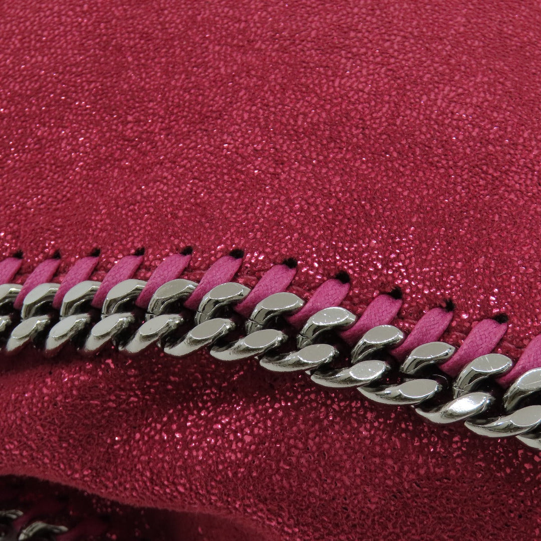 Stella McCartney Handbag Polyester, Lame pink Falabella 2WAY Women Used Authentic