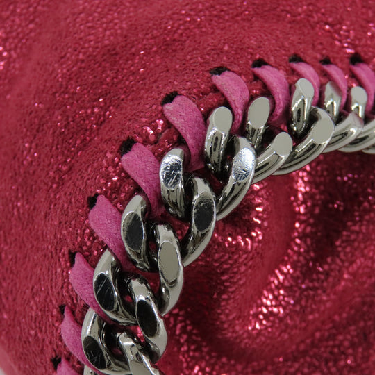 Stella McCartney Handbag Polyester, Lame pink Falabella 2WAY Women Used Authentic