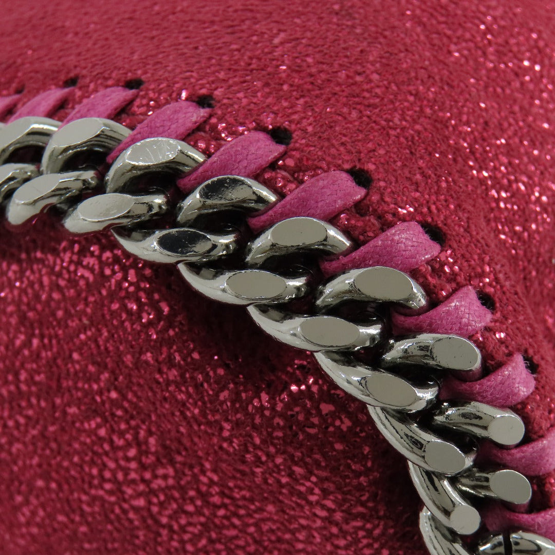 Stella McCartney Handbag Polyester, Lame pink Falabella 2WAY Women Used Authentic