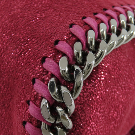 Stella McCartney Handbag Polyester, Lame pink Falabella 2WAY Women Used Authentic