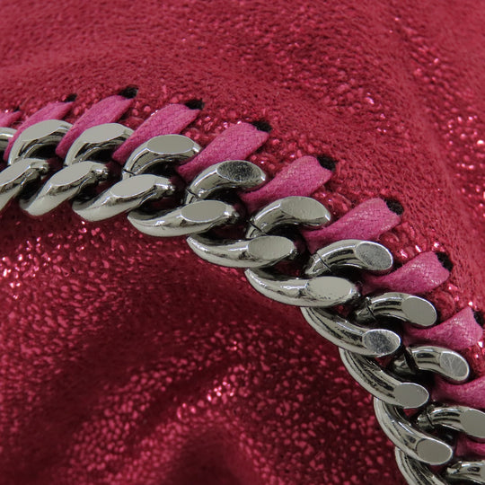 Stella McCartney Handbag Polyester, Lame pink Falabella 2WAY Women Used Authentic