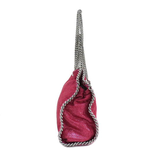 Stella McCartney Handbag Polyester, Lame pink Falabella 2WAY Women Used Authentic