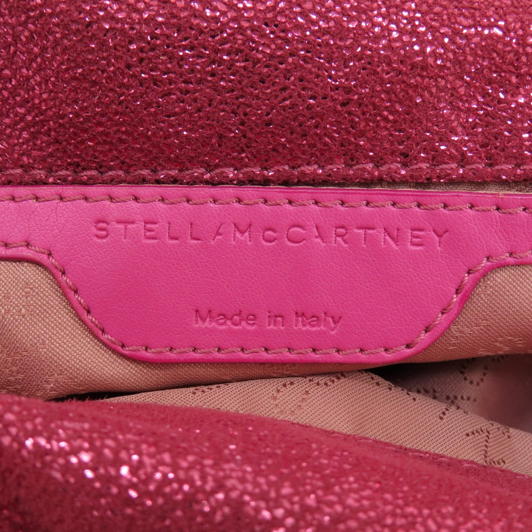 Stella McCartney Handbag Polyester, Lame pink Falabella 2WAY Women Used Authentic