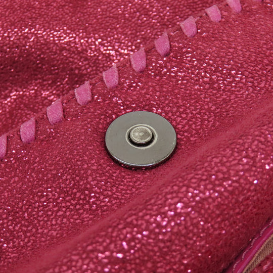 Stella McCartney Handbag Polyester, Lame pink Falabella 2WAY Women Used Authentic