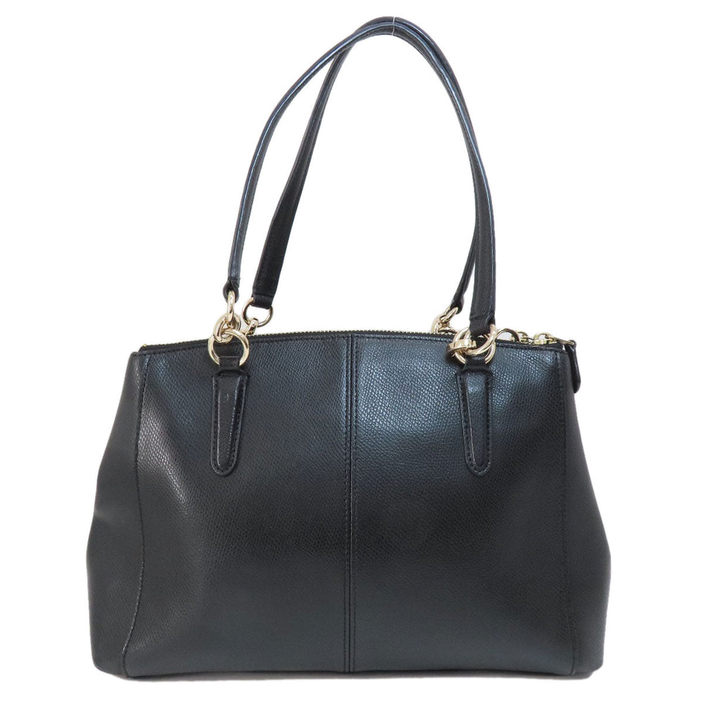 COACH Handbag F36637 leather black logo 2WAY Women Used Authentic