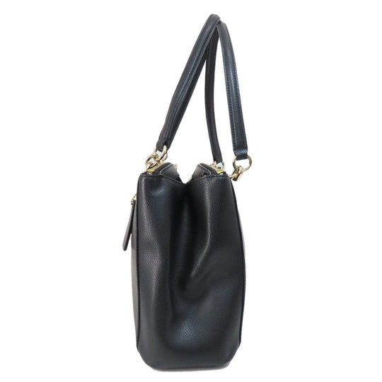 COACH Handbag F36637 leather black logo 2WAY Women Used Authentic