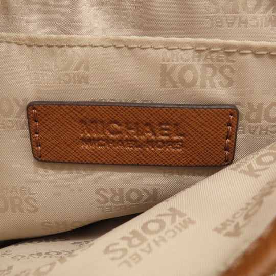 MICHAEL KORS Tote Bag PVC Brown logo Women Used Authentic