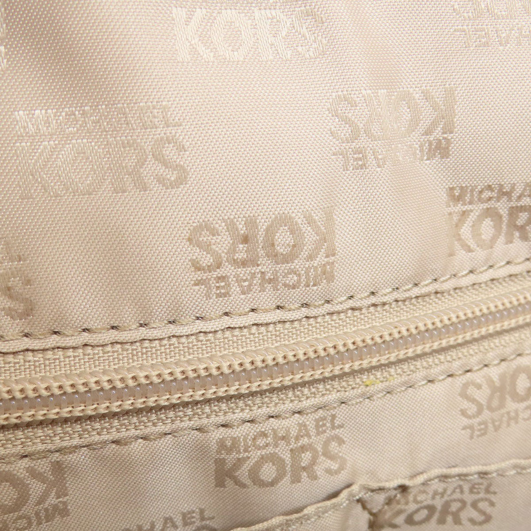 MICHAEL KORS Tote Bag PVC Brown logo Women Used Authentic