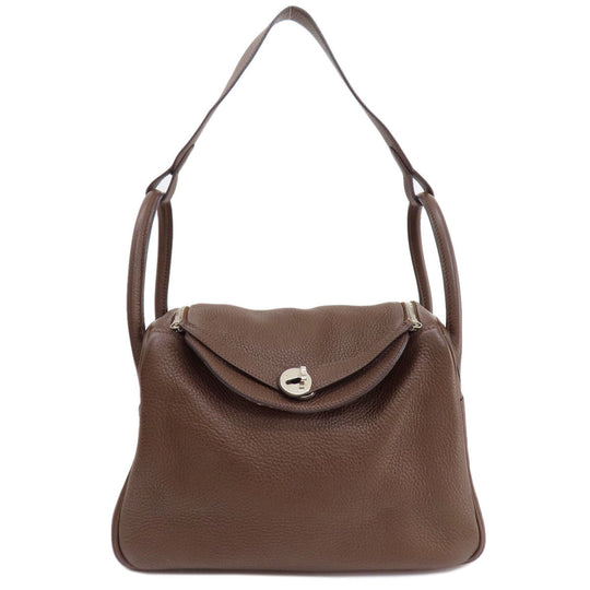 HERMES Handbag Taurillon Clemence Brown