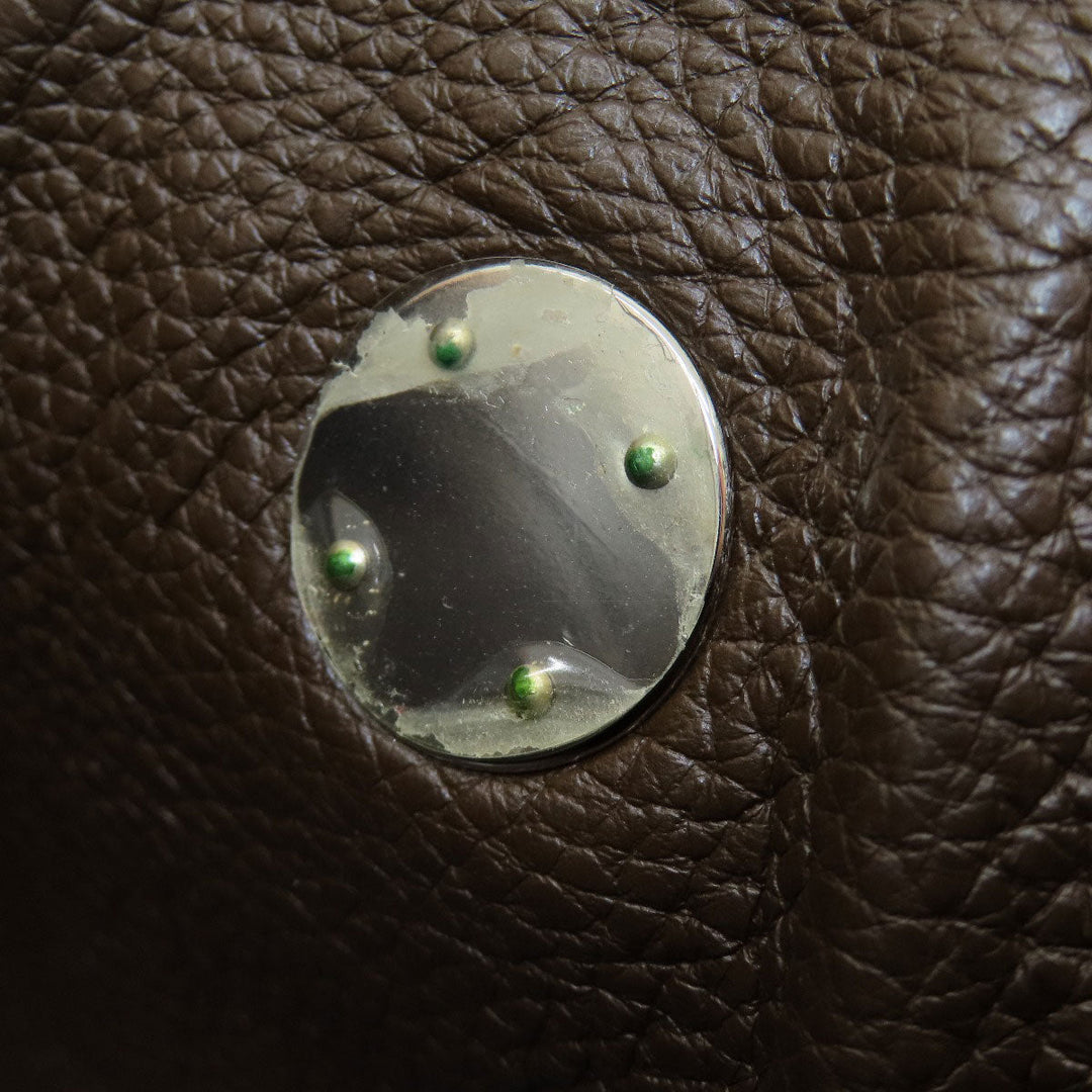 HERMES Handbag Taurillon Clemence Brown