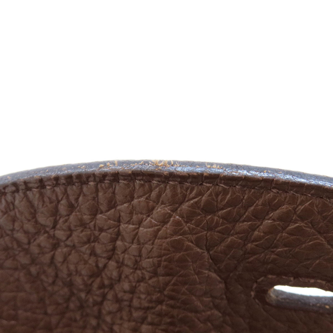 HERMES Handbag Taurillon Clemence Brown