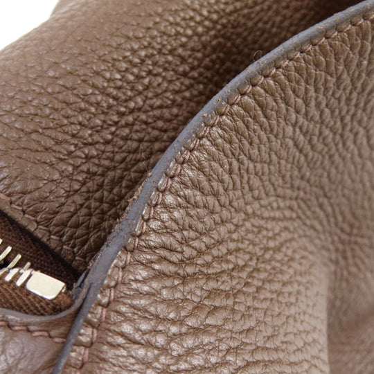 HERMES Handbag Taurillon Clemence Brown