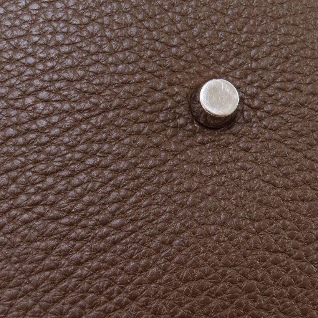 HERMES Handbag Taurillon Clemence Brown