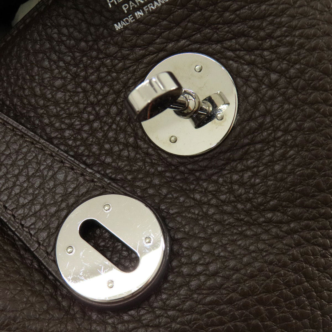 HERMES Handbag Taurillon Clemence Brown
