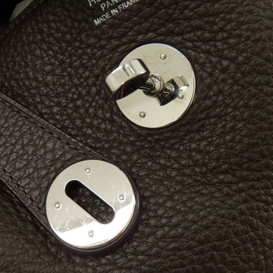 HERMES Handbag Taurillon Clemence Brown