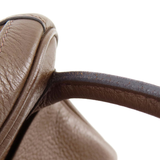 HERMES Handbag Taurillon Clemence Brown
