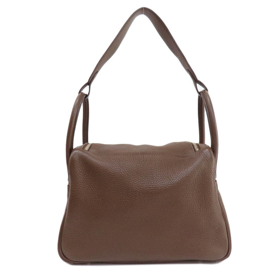 HERMES Handbag Taurillon Clemence Brown