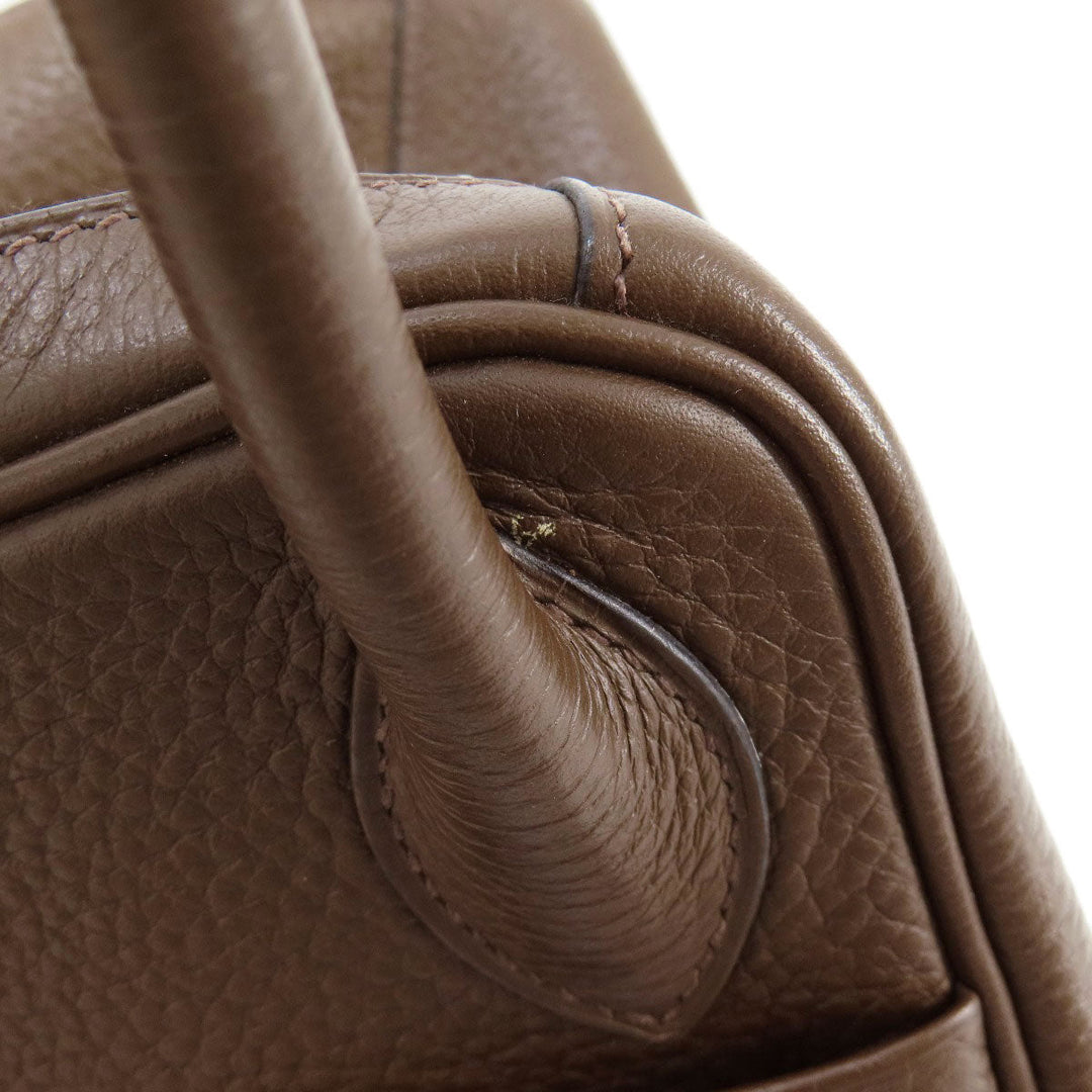 HERMES Handbag Taurillon Clemence Brown