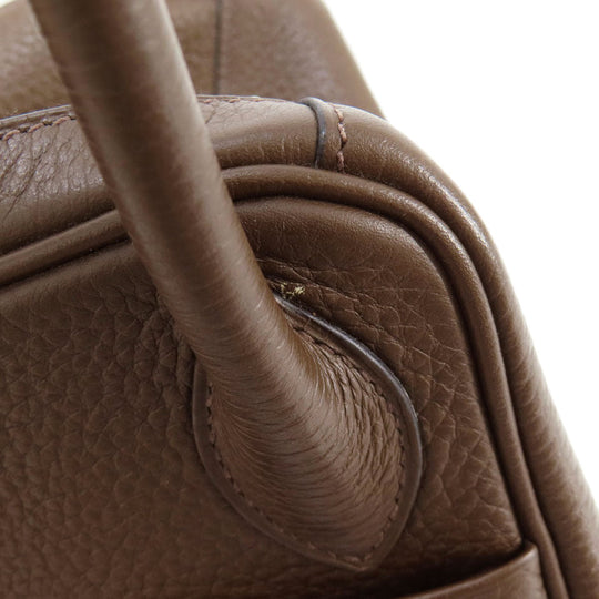 HERMES Handbag Taurillon Clemence Brown
