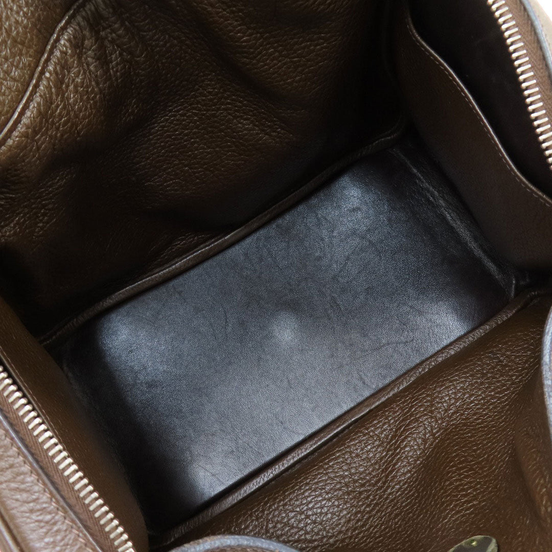HERMES Handbag Taurillon Clemence Brown