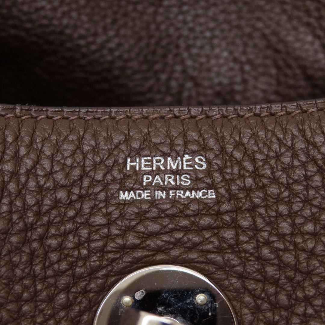 HERMES Handbag Taurillon Clemence Brown