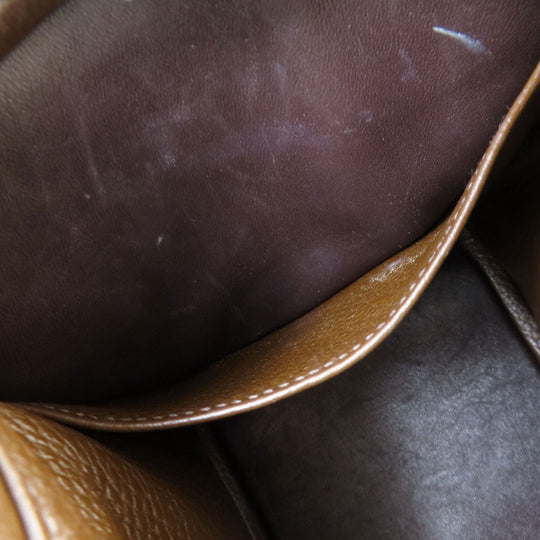 HERMES Handbag Taurillon Clemence Brown