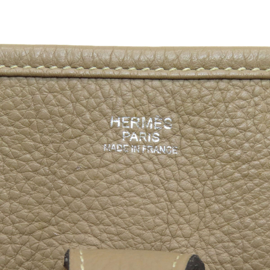 HERMES Shoulder Bag Taurillon Clemence Ocher Evelyn 3 SilverMetal Women Used Authentic