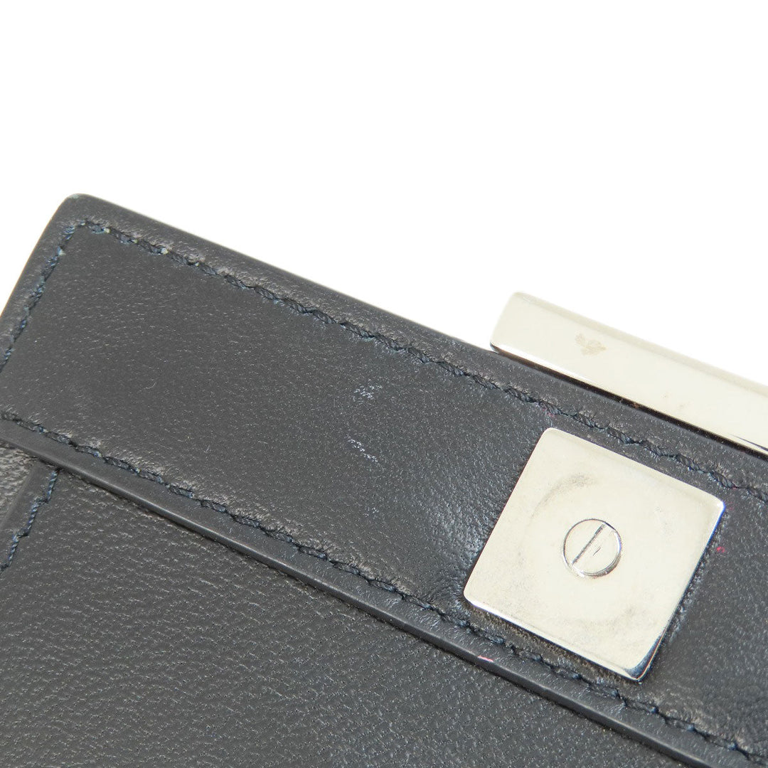 Givenchy Bifold Wallet leather black logo Women Used Authentic