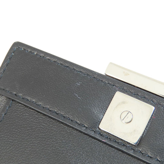 Givenchy Bifold Wallet leather black logo Women Used Authentic