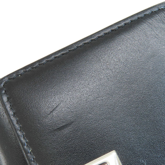 Givenchy Bifold Wallet leather black logo Women Used Authentic