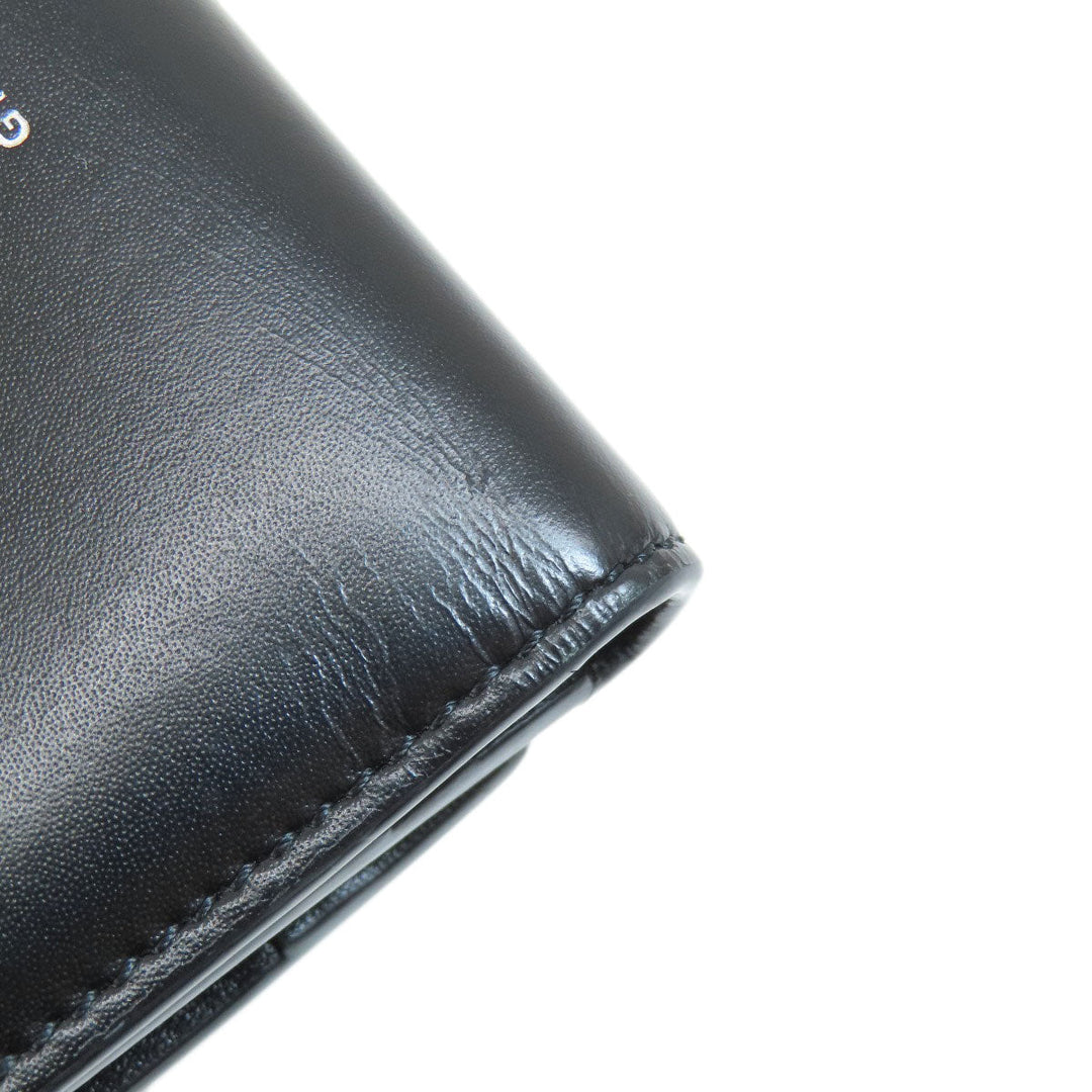 Givenchy Bifold Wallet leather black logo Women Used Authentic
