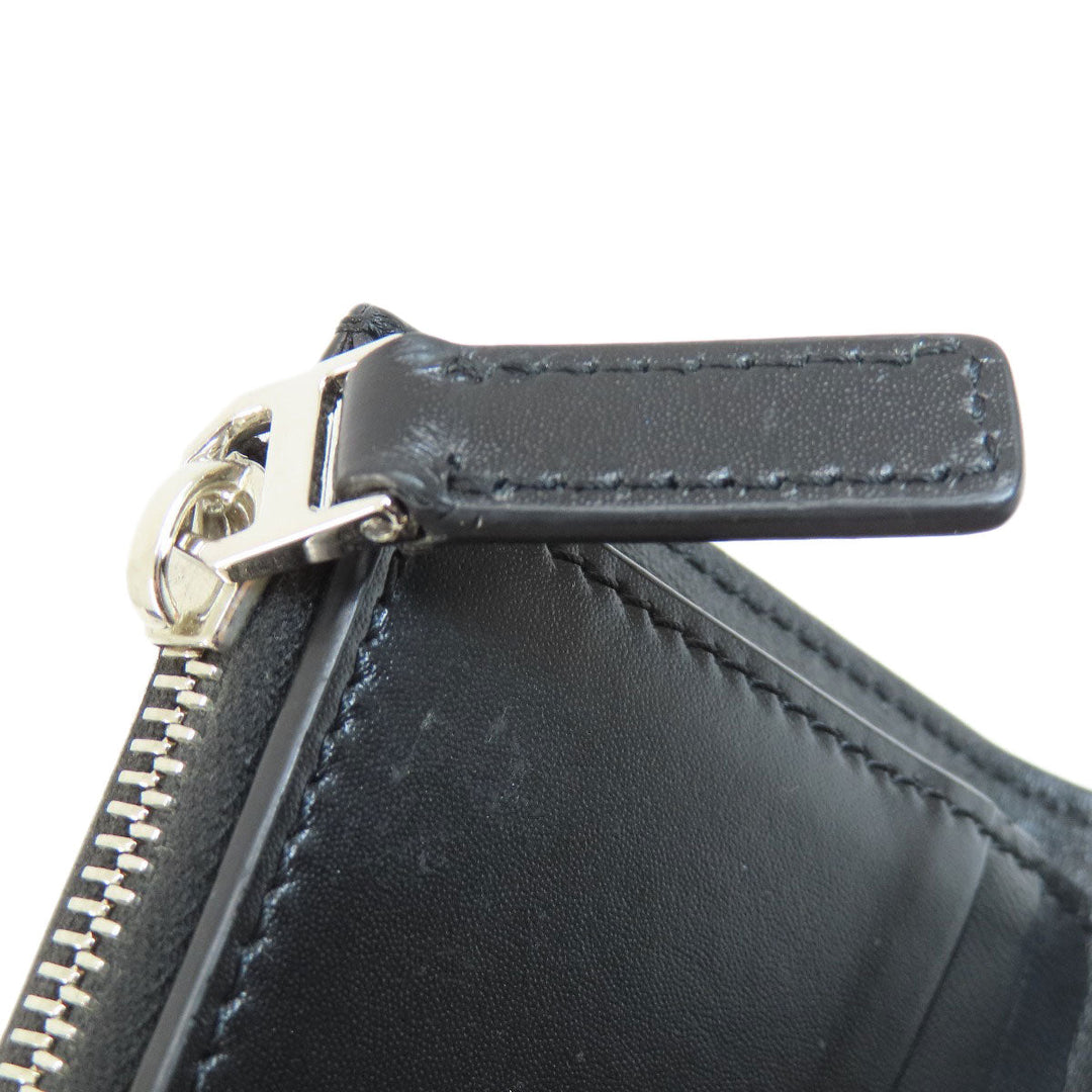Givenchy Bifold Wallet leather black logo Women Used Authentic
