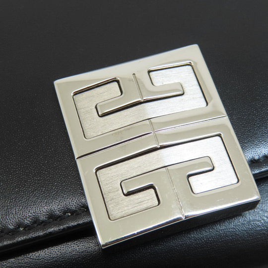 Givenchy Bifold Wallet leather black logo Women Used Authentic