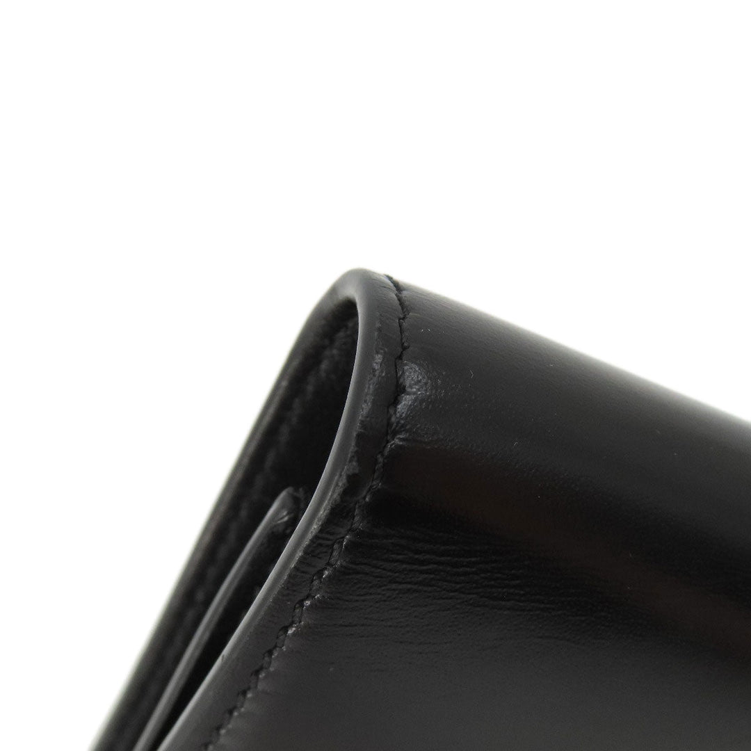 Givenchy Bifold Wallet leather black logo Women Used Authentic