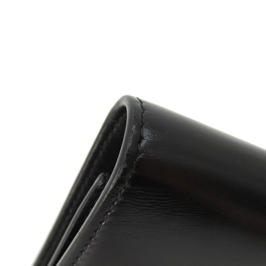 Givenchy Bifold Wallet leather black logo Women Used Authentic