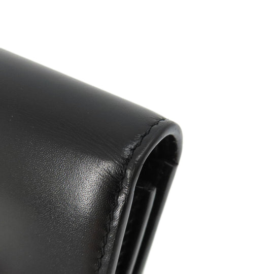 Givenchy Bifold Wallet leather black logo Women Used Authentic