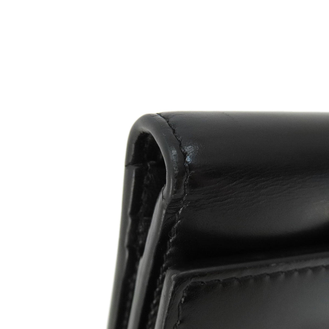 Givenchy Bifold Wallet leather black logo Women Used Authentic
