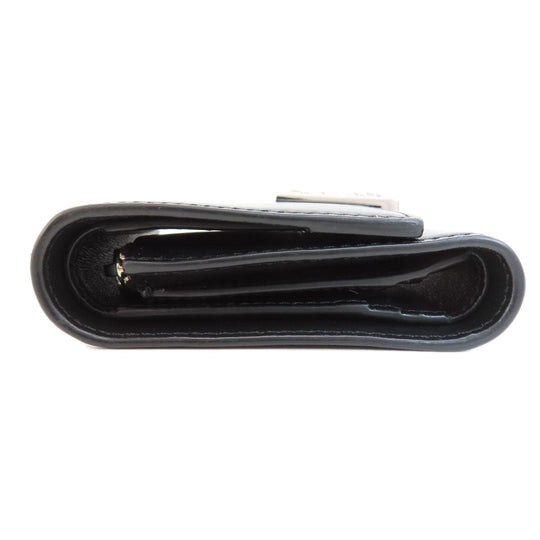 Givenchy Bifold Wallet leather black logo Women Used Authentic