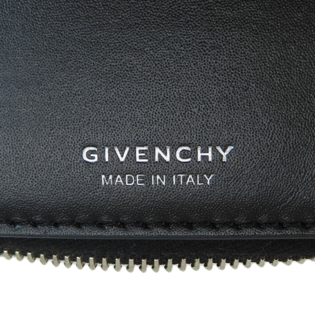 Givenchy Bifold Wallet leather black logo Women Used Authentic