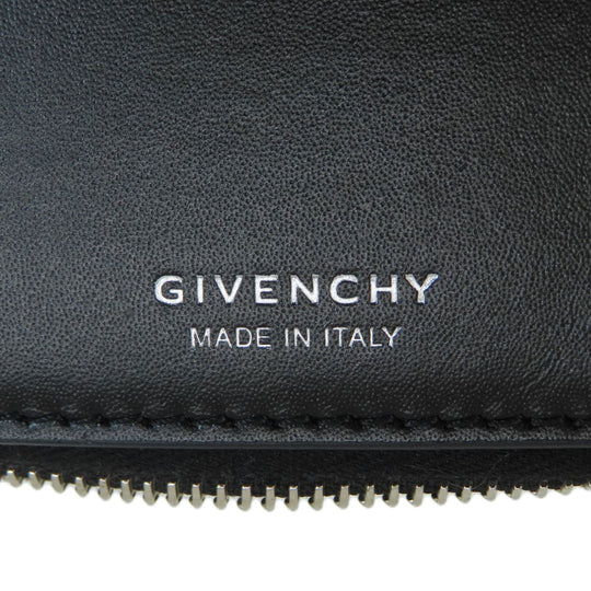 Givenchy Bifold Wallet leather black logo Women Used Authentic