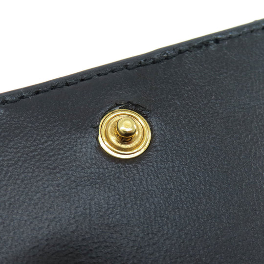 BALENCIAGA Bifold Wallet 717790 leather black BB Monogram Mini Wallet mens(Unisex) Used Authentic