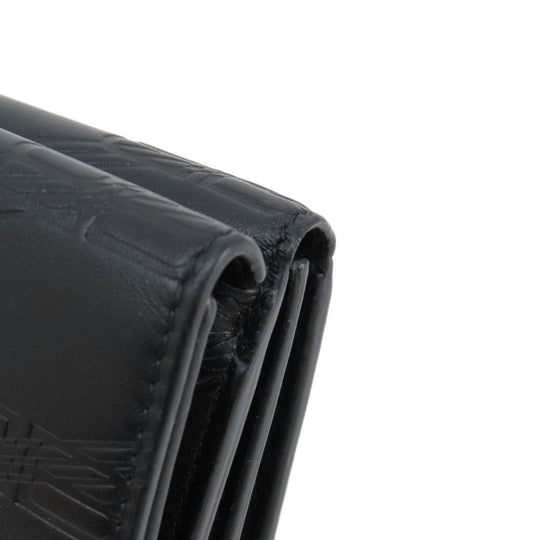 BALENCIAGA Bifold Wallet 717790 leather black BB Monogram Mini Wallet mens(Unisex) Used Authentic
