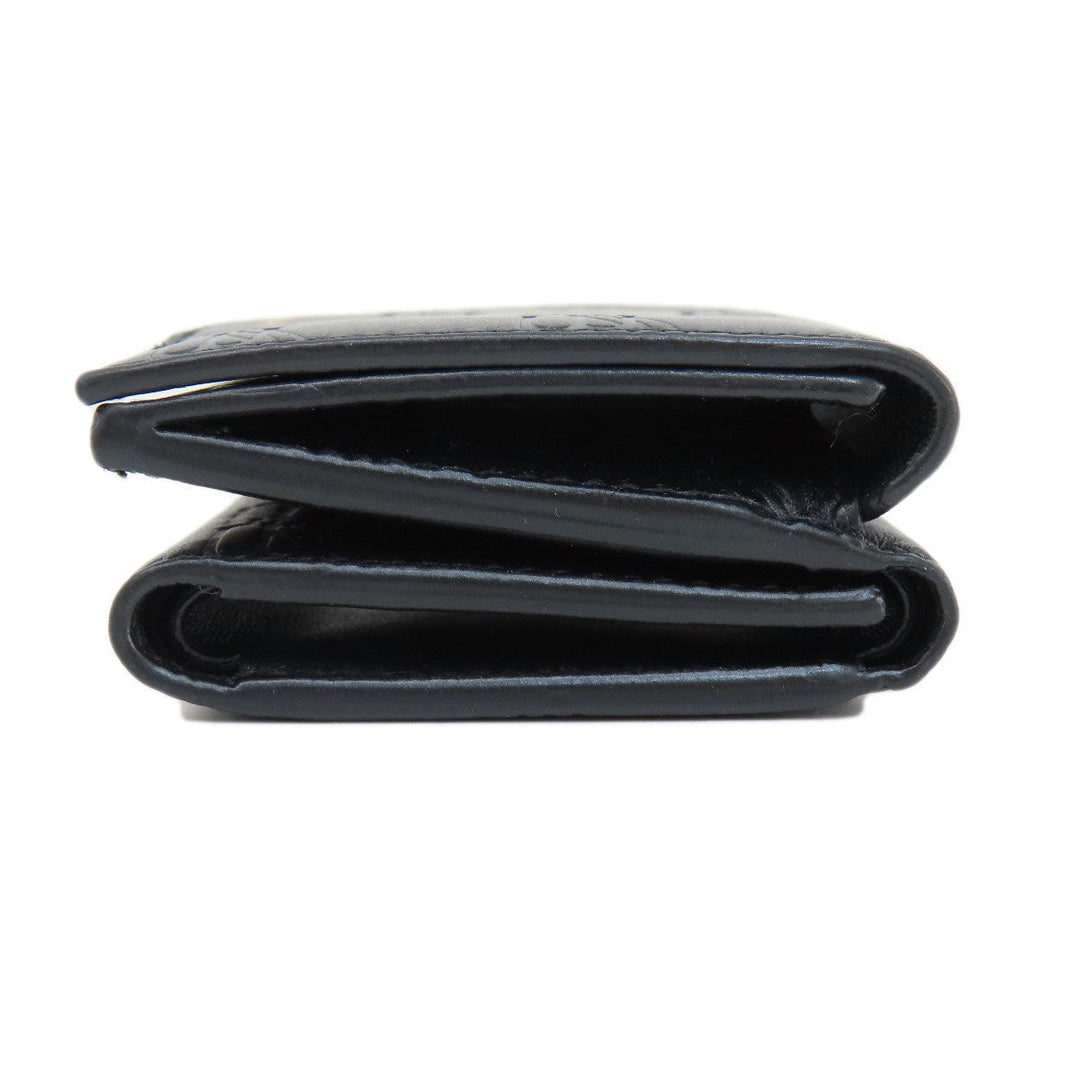BALENCIAGA Bifold Wallet 717790 leather black BB Monogram Mini Wallet mens(Unisex) Used Authentic