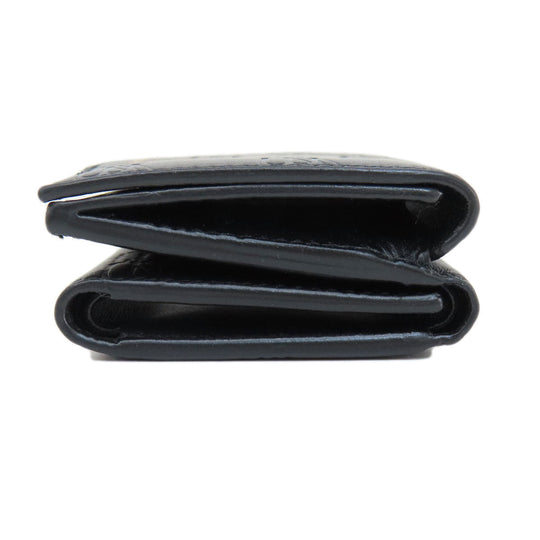 BALENCIAGA Bifold Wallet 717790 leather black BB Monogram Mini Wallet mens(Unisex) Used Authentic