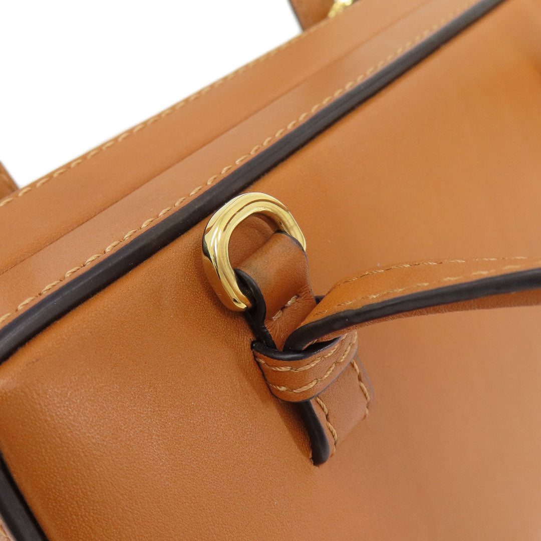 LOEWE Handbag leather Brown Postal bag 2WAY Women Used Authentic