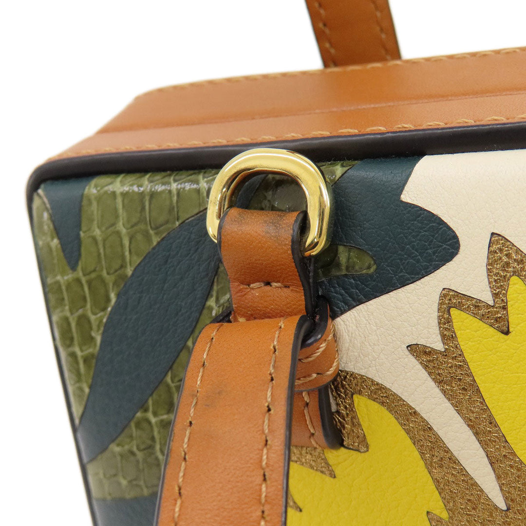 LOEWE Handbag leather Brown Postal bag 2WAY Women Used Authentic