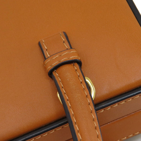 LOEWE Handbag leather Brown Postal bag 2WAY Women Used Authentic