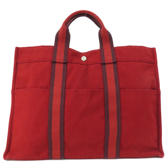 HERMES Handbag canvas Red SackFool ToeMM Women Used Authentic