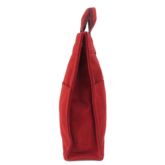 HERMES Handbag canvas Red SackFool ToeMM Women Used Authentic